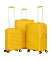 2E Чемодан, Aero, полипропилен, средний, 63/78 л, TSA, 4 колеса, EXP, янтарно-желтый