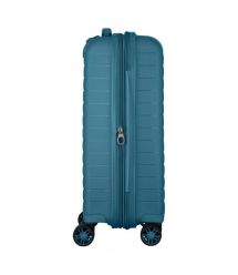 2E Чемодан, Aero, полипропилен, малый, 35/44 л, TSA, 4 колеса, EXP, синий