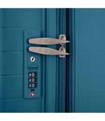 2E Чемодан, Aero, полипропилен, малый, 35/44 л, TSA, 4 колеса, EXP, синий