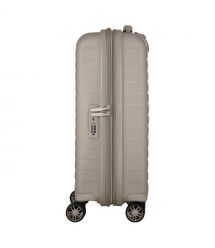 2E Чемодан, Aero, полипропилен, малый, 35/44 л, TSA, 4 колеса, EXP, серо-коричневый