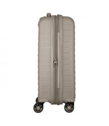 2E Чемодан, Aero, полипропилен, малый, 35/44 л, TSA, 4 колеса, EXP, серо-коричневый