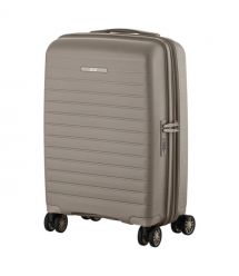 2E Чемодан, Aero, полипропилен, малый, 35/44 л, TSA, 4 колеса, EXP, серо-коричневый