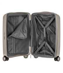 2E Чемодан, Aero, полипропилен, малый, 35/44 л, TSA, 4 колеса, EXP, серо-коричневый