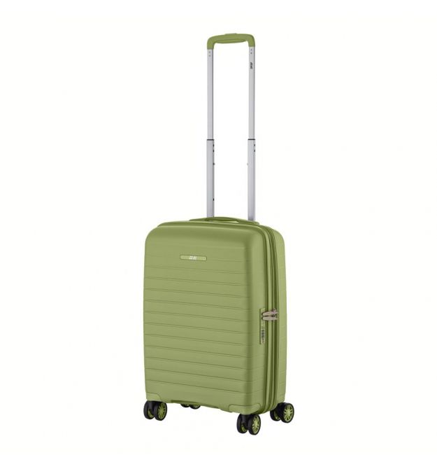 2E Чемодан, Aero, полипропилен, малый, 35/44 л, TSA, 4 колеса, EXP, оливково-зеленый