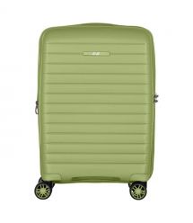 2E Чемодан, Aero, полипропилен, малый, 35/44 л, TSA, 4 колеса, EXP, оливково-зеленый