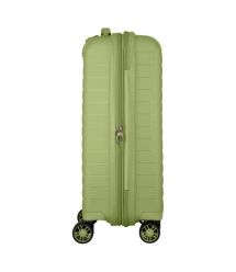 2E Чемодан, Aero, полипропилен, малый, 35/44 л, TSA, 4 колеса, EXP, оливково-зеленый