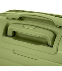 2E Чемодан, Aero, полипропилен, малый, 35/44 л, TSA, 4 колеса, EXP, оливково-зеленый