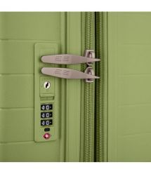 2E Чемодан, Aero, полипропилен, малый, 35/44 л, TSA, 4 колеса, EXP, оливково-зеленый