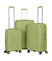 2E Чемодан, Aero, полипропилен, малый, 35/44 л, TSA, 4 колеса, EXP, оливково-зеленый