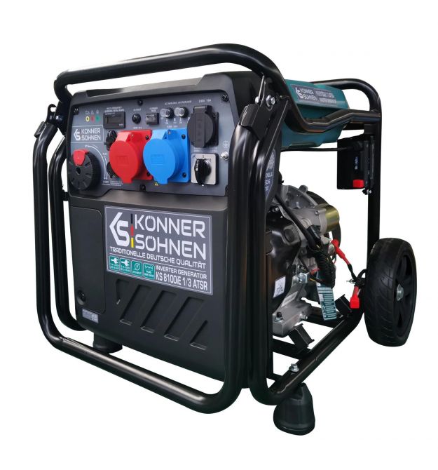 Könner & Söhnen Генератор инверторный бензиновый KS 8100iE 1/3 ATSR 230/400В 8/8.5кВт АВР(ATS) электростартер 68кг
