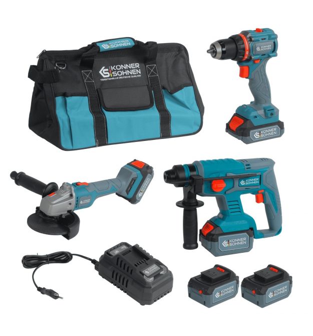 Könner & Söhnen Набор из трех аккумуляторных инструментов KS RHAGD 20V SET 3 20В дре
