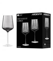 ARDESTO Набор бокалов для вина Black Mars 560мл, 2шт, стекло, серый