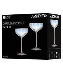 ARDESTO Набор бокалов для шампанского Black Mars 310мл, 2шт, стекло, прозрачный