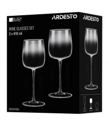 ARDESTO Набор бокалов для вина Black Mars 410мл, 2шт, стекло, серый