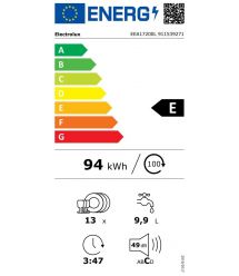 Electrolux Electrolux dishwasher built-in, 13sets, E, 60cm, invertor, black