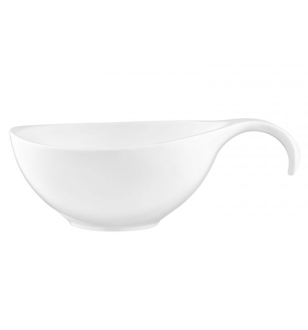 ARDESTO Салатник с ручкой, 360мл, фарфор, белый