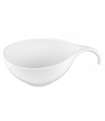 ARDESTO Салатник с ручкой, 360мл, фарфор, белый