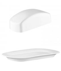 ARDESTO Масленка, 20.3х12.7х6.4см, фарфор, белый