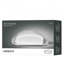 ARDESTO Масленка, 20.3х12.7х6.4см, фарфор, белый