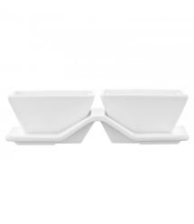 ARDESTO Набор для закусок, 3 предмета, фарфор, белый