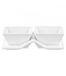 ARDESTO Набор для закусок, 3 предмета, фарфор, белый