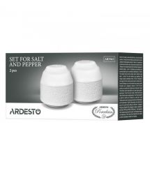 ARDESTO Набор для соли и перца Ancona, 2 предмета, 5.4х5.5см, фарфор, белый