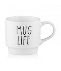 ARDESTO Набор чашек на подставке, 4шт., 320мл, керамика, металл, белый