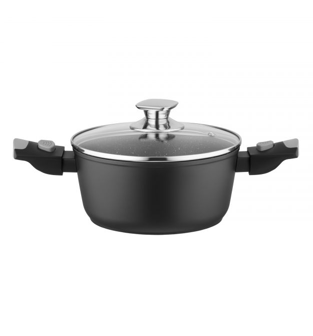 ARDESTO Кастрюля со стеклянной крышкой Gemini Bari, 2.5л, алюминий, черный