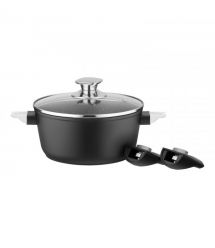 ARDESTO Кастрюля со стеклянной крышкой Gemini Bari, 2.5л, алюминий, черный