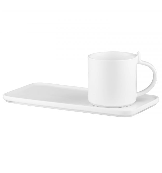 ARDESTO Набор чашки с блюдцем, 250мл, фарфор, белый