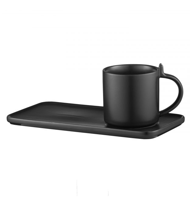ARDESTO Набор чашки с блюдцем, 250мл, фарфор, черный