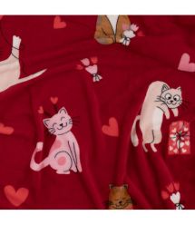 ARDESTO Плед Flannel 160х200см, 100% полиэстер, котики с сердечками.