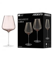 ARDESTO Набор бокалов для вина Black Mars 660мл, 2шт, стекло, золотистый