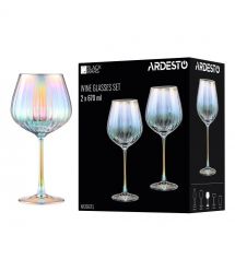 ARDESTO Набор бокалов для вина Black Mars 670мл, 2шт, стекло, прозрачный