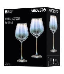 ARDESTO Набор бокалов для вина Black Mars 670мл, 2шт, стекло, прозрачный