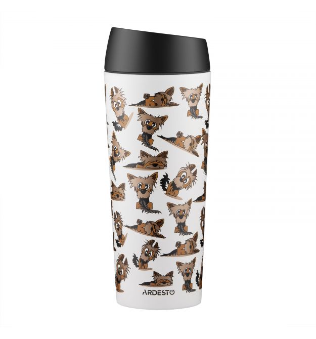 ARDESTO Travel mug CoТермокружка Coffee Time Yorkie 450мл, нержавеющая сталь, бежевыйffee Ti