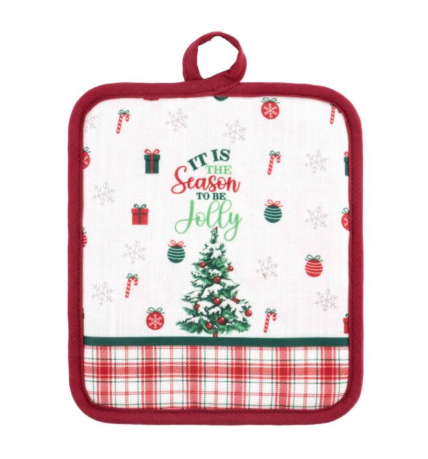 ARDESTO Прихватка Christmas Tree 18х20см, 100% полиэстер (верх), 100% хлопок (низ), зеленый