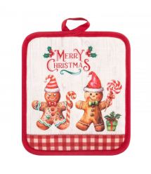 ARDESTO Прихватка Christmas Gingerbread 18х20см, 100% полиэстер (верх), 100% хлопок (низ), красный