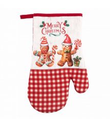 ARDESTO Перчатка Christmas Gingerbread 18х30см, 100% полиэстер (верх), 100% хлопок (низ), красный