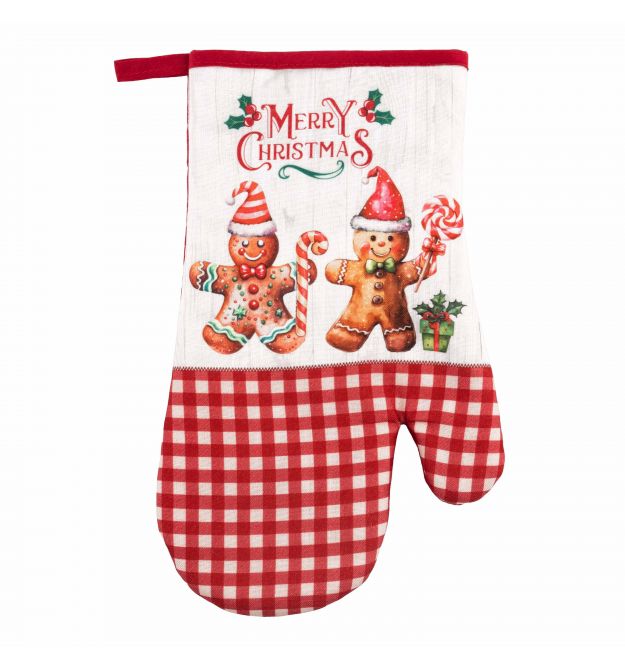 ARDESTO Перчатка Christmas Gingerbread 18х30см, 100% полиэстер (верх), 100% хлопок (низ), красный