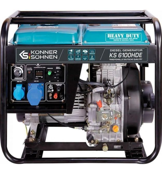 Könner & Söhnen Генератор дизельний Konner&Sohnen KS 6100HDE (EURO V), 230В, 5.5/5.0кВт, електро