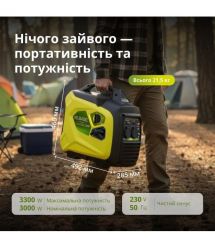 Könner & Söhnen Генератор бензиновый инверторный KSB 33iS, 230В, 3.0-3.3кВт, ручной стартер, 21.5кг
