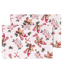 ARDESTO Набор салфеток серв. Christmas Gingerbread 30х45см, 2шт, 100% полиэстер, красный