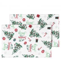 ARDESTO Набор салфеток серв. Christmas Tree 30х45см, 2шт, 100% полиэстер, зеленый