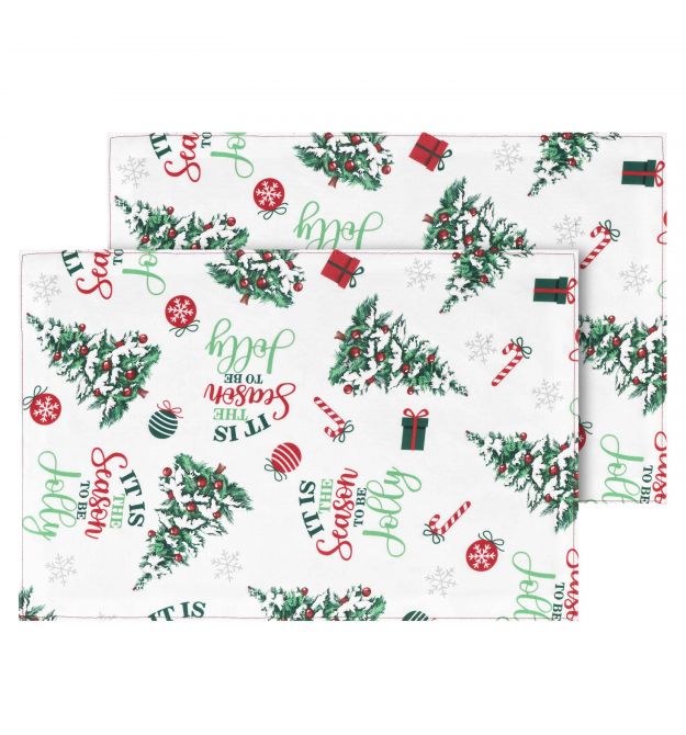 ARDESTO Набор салфеток серв. Christmas Tree 30х45см, 2шт, 100% полиэстер, зеленый