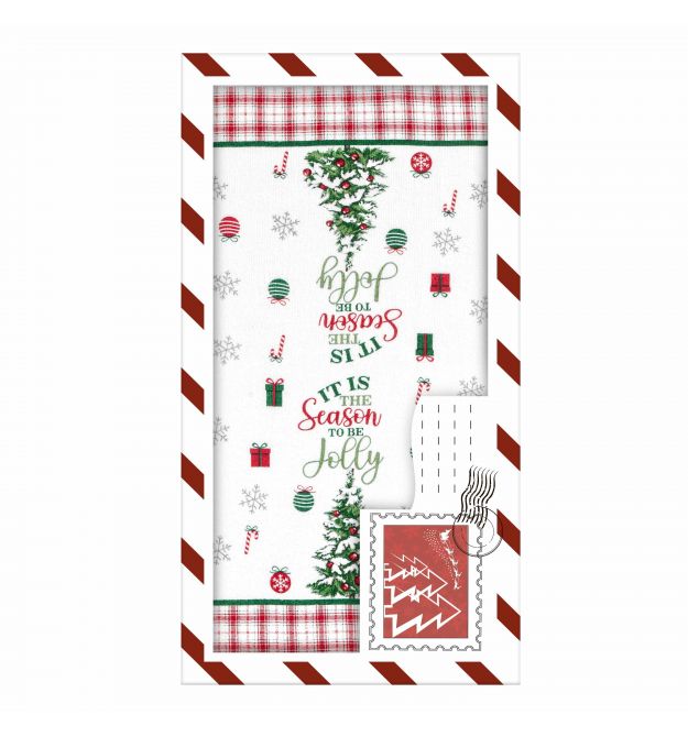 ARDESTO Подарочный набор полотенец в коробке Christmas Tree 38х63см, 2шт, 100% хлопок, зеленый