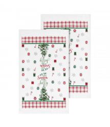 ARDESTO Подарочный набор полотенец в коробке Christmas Tree 38х63см, 2шт, 100% хлопок, зеленый