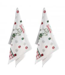 ARDESTO Подарочный набор полотенец в коробке Christmas Tree 38х63см, 2шт, 100% хлопок, зеленый