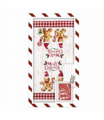 ARDESTO Подарочный набор полотенец в коробке Christmas Gingerbread 38х63см, 2шт, 100% хлопок, красный