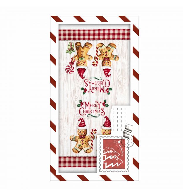 ARDESTO Подарочный набор полотенец в коробке Christmas Gingerbread 38х63см, 2шт, 100% хлопок, красный